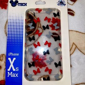 XS MAX iPhone Case Disney Parks Authentic D-Tech Minnie Mouse Clear Red Blk Bows